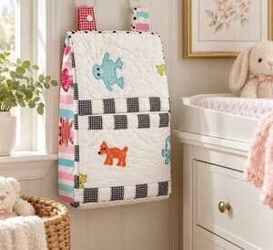 MacKenzie-Childs Animal Parade Diaper Stacker Baby Nursery 23x11.5 NEW